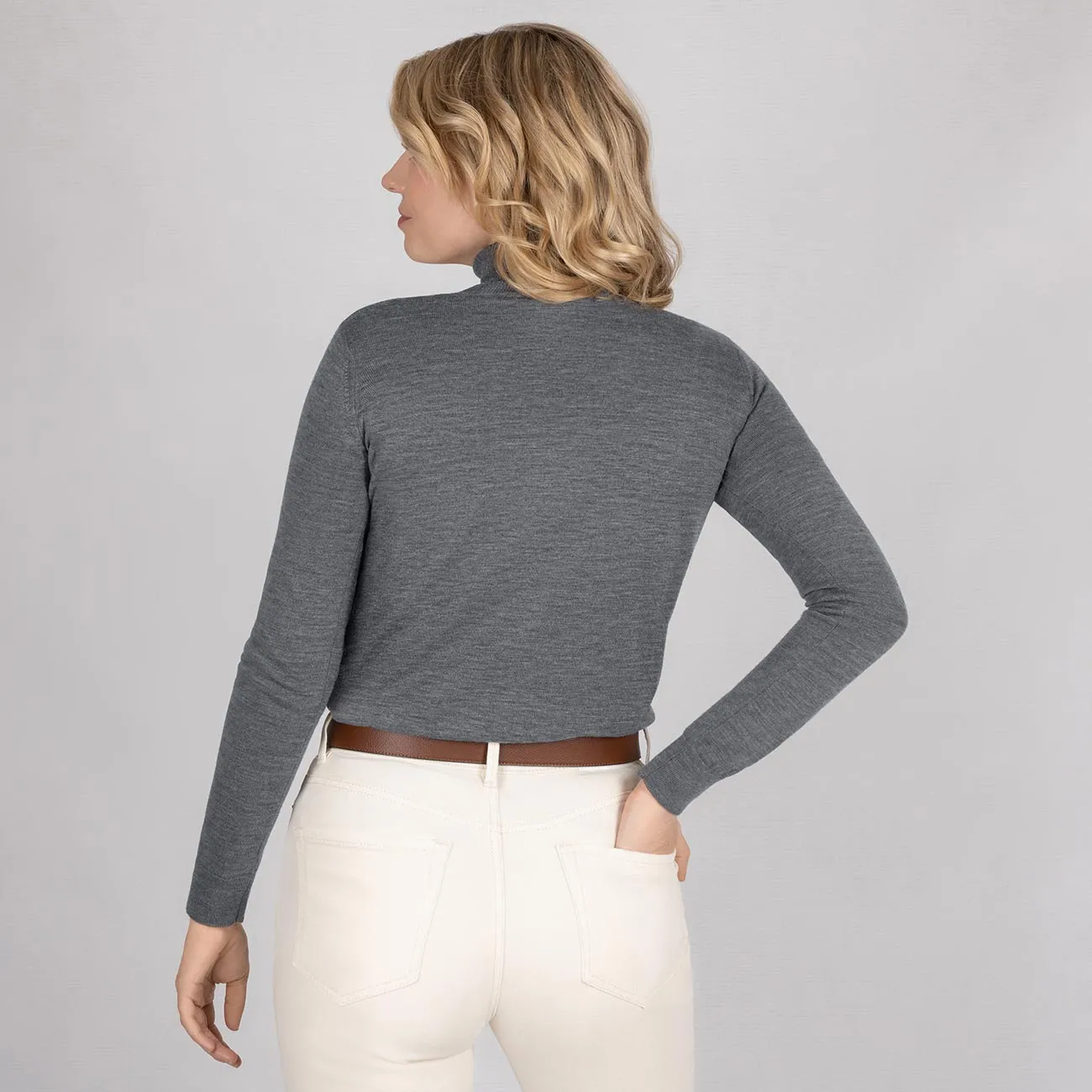 Wool Pullover Light Turtleneck Women