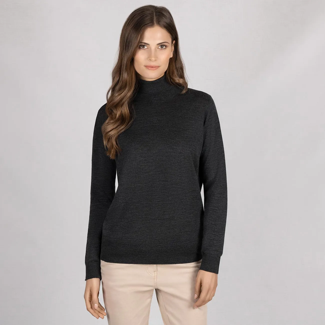 Wool Pullover Light Turtleneck Women