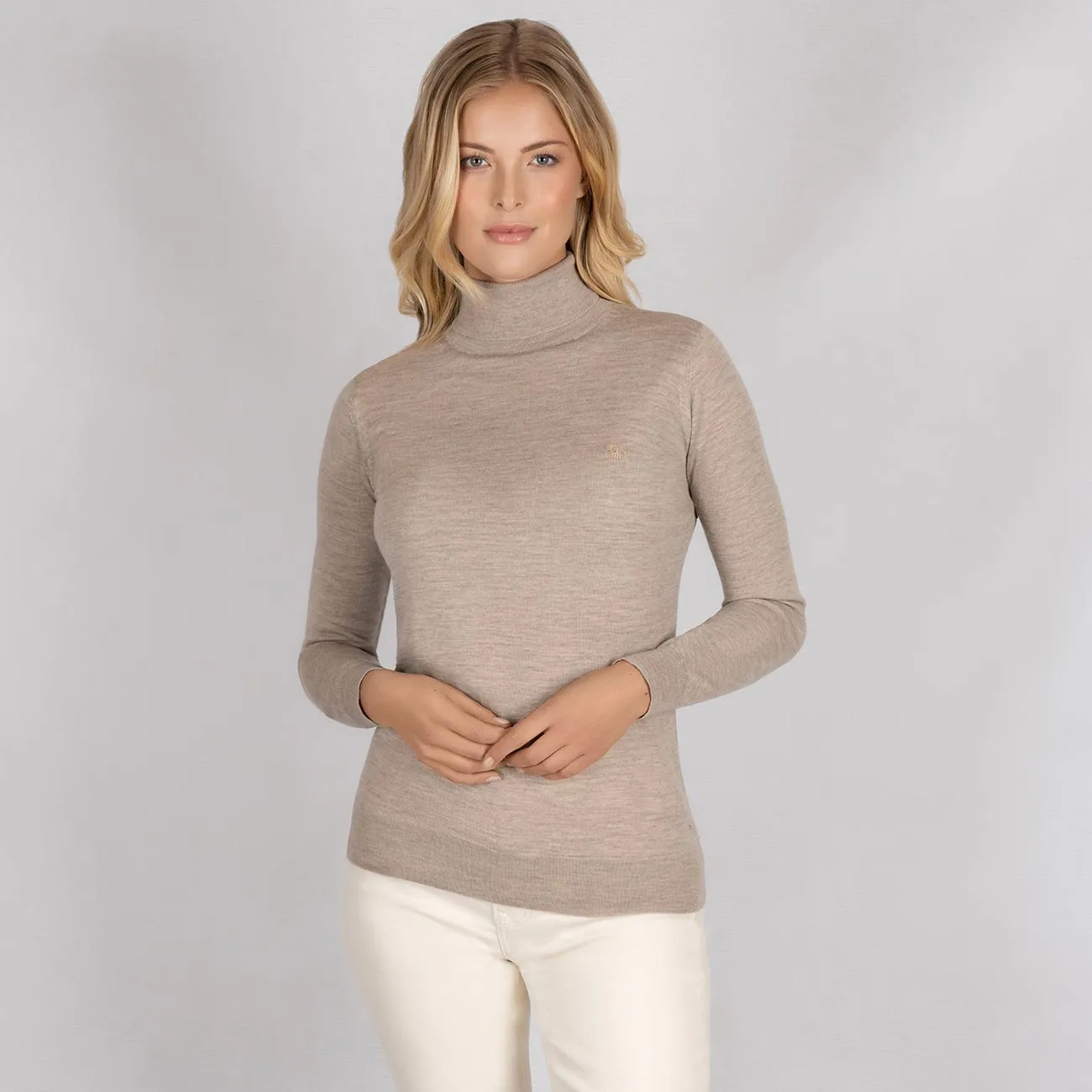 Wool Pullover Light Turtleneck Women